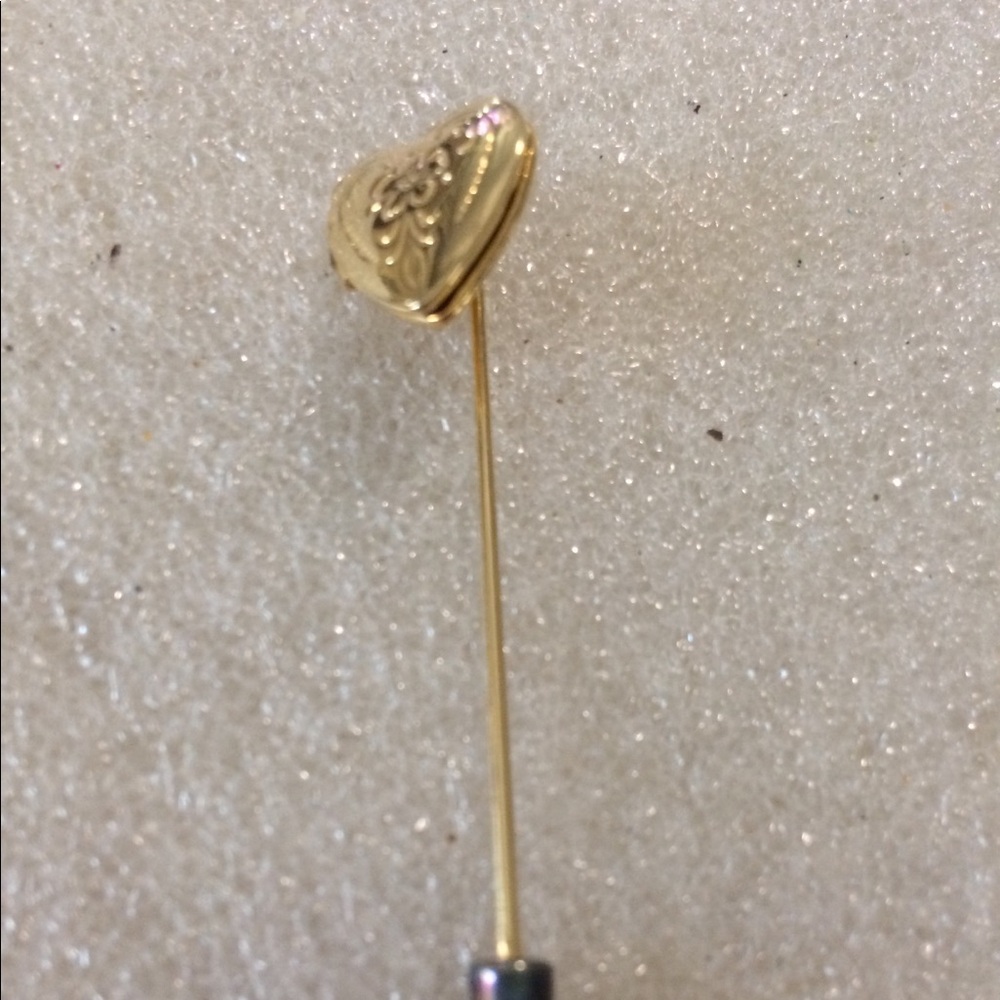 Vintage heart locket stick pin